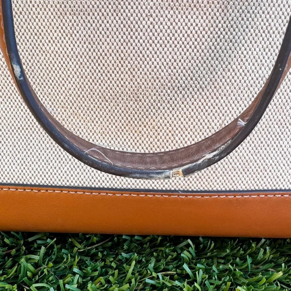 Tory Burch Walker Canvas Satchel in Natural with Striped Strap - Picture 16 of 16